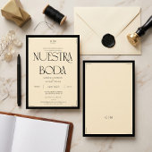 Spanish Nuestra Boda Art Deco Eegant Wedding Invit 招待状