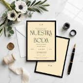 Spanish Nuestra Boda Art Deco Eegant Wedding Invit 招待状