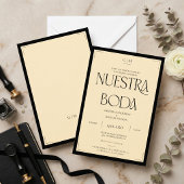 Spanish Nuestra Boda Art Deco Eegant Wedding Invit 招待状