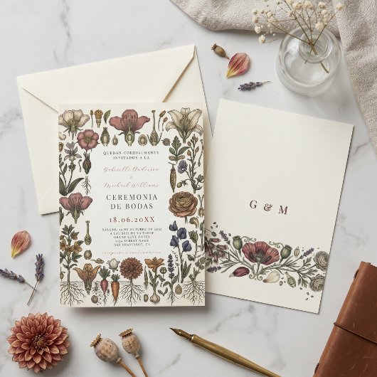 Spanish Nuestra Boda Botanical Garden Wedding  招待状