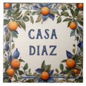 Spanish Oranges Custom House Name Plaque Sign タイル (正面)