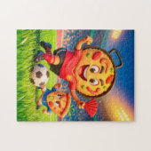 Spanish paella versus Italian pizza soccer duel ジグソーパズル (横)