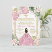 Spanish Pink Sage Green Charra Princess Floral 15 招待状 (スタンド正面)