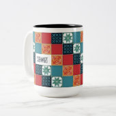 Spanish Portuguese Azulejos Tiles Custom Name Mug ツートーンマグカップ (正面左)