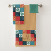 Spanish Portuguese Azulejos Tiles Monogram Initial バスタオルセット (インサイチュ)