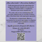 Spanish Pregnancy Help/After Abortion Care Flyer チラシ (裏面)