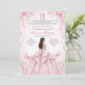Spanish Quinceañera Blush Pink 15 Años Princess 招待状 (スタンド正面)