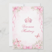 Spanish Quinceañera Blush Pink 15 Años Princess 招待状 (裏面)