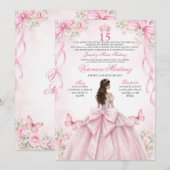 Spanish Quinceañera Blush Pink 15 Años Princess 招待状 (正面/裏面)