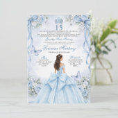 Spanish Quinceañera Dusty Blue 15 Años Princess 招待状 (スタンド正面)