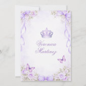 Spanish Quinceañera Purple Princess Dress 15 Años 招待状 (裏面)