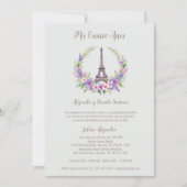 Spanish Quinceañera Romantic Eiffel Tower Photo 招待状 (正面)