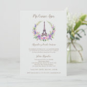 Spanish Quinceañera Romantic Eiffel Tower Photo 招待状 (スタンド正面)