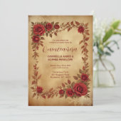 Spanish Quinceañeras Vintage Romantic Photo 招待状 (スタンド正面)