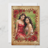 Spanish Quinceañeras Vintage Romantic Photo 招待状 (裏面)