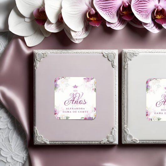 Spanish Romantic Exquisite Floral Orchids Bouquets シール