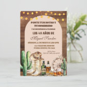 Spanish Rustic Wood whiskey Cowboy  Adult Man 招待状 (スタンド正面)