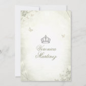Spanish Sage Green & Silver Crown 15 Años Princess 招待状 (裏面)