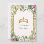 Spanish Sage Pink & Gold 15 Años Princess Birthday 招待状 (裏面)