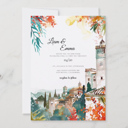 Spanish Spain Destination Wedding Invitation 招待状 (正面)