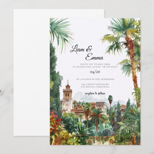 Spanish Spain Wedding Invitation 招待状 (正面/裏面)