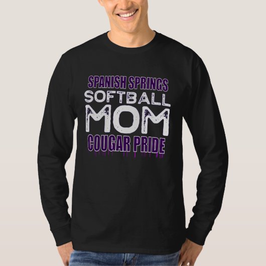 Spanish Springs Softball Mom  Cougar Pride Tシャツ (正面)