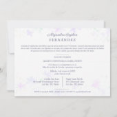 Spanish Sweet Floral Charm Lilac Shades Photo XV 招待状 (裏面)