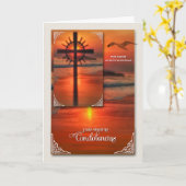 Spanish Sympathy Con Simpatia Sunset Cross Beach カード (黄色い花)