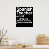 Spanish Teacher Definition Funny School ポスター (キッチン)