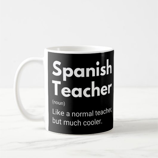 Spanish Teacher Funny Educator Definition コーヒーマグカップ (左)