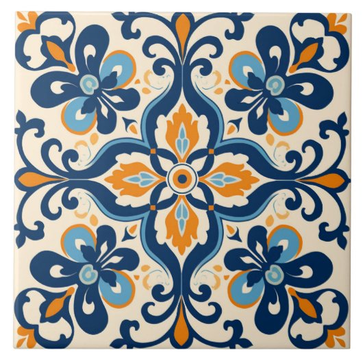 Spanish Tile Mediterranean Ceramic Tile タイル (正面)