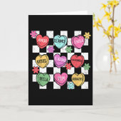 Spanish Valentine Conversation Heart Feliz San Val カード (黄色い花)