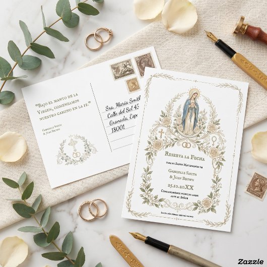 Spanish Virgin Mary Catholic Reserva la Fecha ポストカード