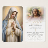 Spanish Virgin Mary Hail Mary Photo Prayer Cards (正面&裏面)