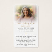 Spanish Virgin Mary Hail Mary Photo Prayer Cards (裏面)
