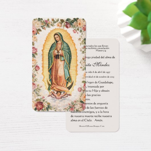 Spanish Virgin Mary Holly Religious Prayer Card (デスク)
