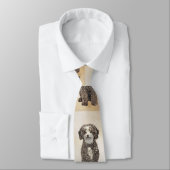 Spanish Water Dog Painting - Cute Original Dog Art ネクタイ (タイ)