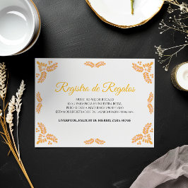 Spanish Wedding Enclosure Card with Yellow Floral  エンクロージャーカード