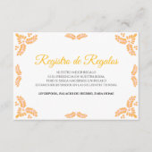 Spanish Wedding Enclosure Card with Yellow Floral  エンクロージャーカード (正面)