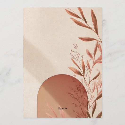 Spanish Wedding Invitation Terracotta Arch Olive 招待状 (裏面)