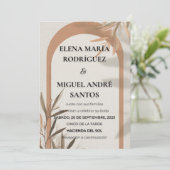 Spanish Wedding Invitation Terracotta Arch Olive 招待状 (スタンド正面)