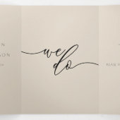 Spanish White Beige Formal minimal Wedding 三つ折りカード (内部中)