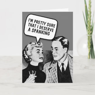 SPANKING RETRO BIRTHDAY GREETING FOR HUSBAND カード