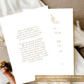 Spañol, Elegante Boda con Monograma color Oro    招待状