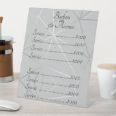 SparkをオンにしたClassy Silver/Grayの幾何線 台座サイン (インサイチュ)