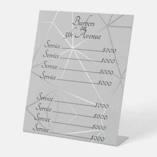 SparkをオンにしたClassy Silver/Grayの幾何線 台座サイン (正面)