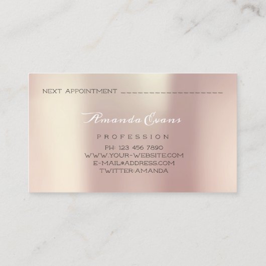 SparkグリッターバラSpark爪、 ネイルアーティストスタイリスト 予約カード (裏面)