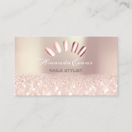 SparkグリッターバラSpark爪、 ネイルアーティストスタイリスト 予約カード (正面)