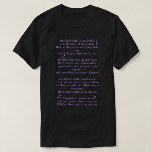 Spark歌詞（1つ） Tシャツ (デザイン正面)