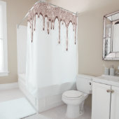 Spark Dripsグリッターバラ3Dエフェクト。白ユニーク色 シャワーカーテン (インサイチュ)